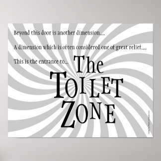 トイレおもしろいの看板: "トイレのゾーン" ポスター