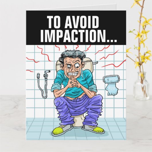 トイレおもしろいウンチ冗談誕生日カード カード (黄色い花)