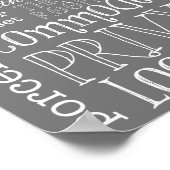 トイレおもしろいグレー浴室標識ポスタープリント ポスター (角)