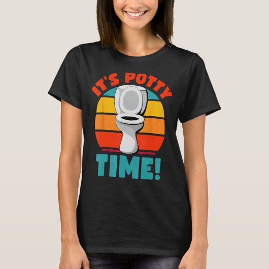 トイレおもしろいトレーニングPotty Timeトイレのユーモア Tシャツ (正面)