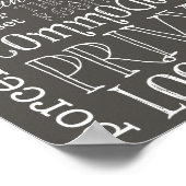 トイレおもしろいブラウングレーバスルームサインプリント ポスター (角)