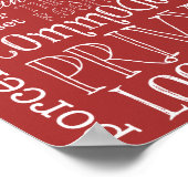 トイレおもしろい浴室赤看板ポスタープリント ポスター (角)