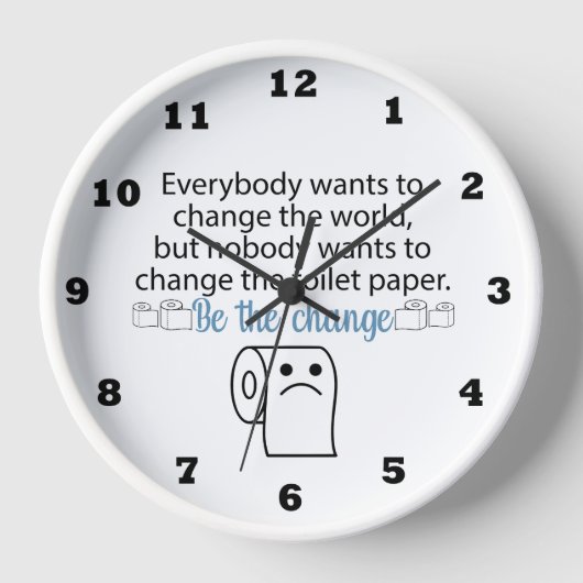 トイレおもしろい紙を変え転がる 壁時計 (正面)