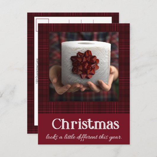 トイレおもしろい紙ギフトCovidクリスマス ポストカード (正面/裏面)