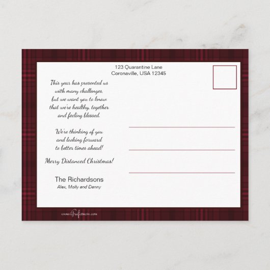 トイレおもしろい紙ギフトCovidクリスマス ポストカード (裏面)