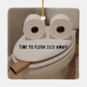 トイレおもしろい紙コビッドクリスマス セラミックオーナメント (裏面)