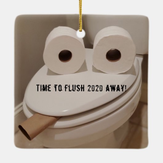 トイレおもしろい紙コビッドクリスマス セラミックオーナメント (裏面)