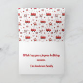 トイレおもしろい紙ヴィンテージレッドトラッククリスマス シーズンカード (内部)