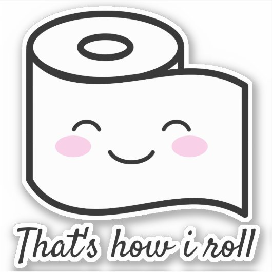 トイレおもしろい紙転がビニルミームシール シール (正面)