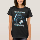 トイレつまりおもしろアルファウルフミーム馬鹿 Tシャツ (正面)
