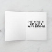 トイレで誕生日の猫のグリーティングカード カード (内部)
