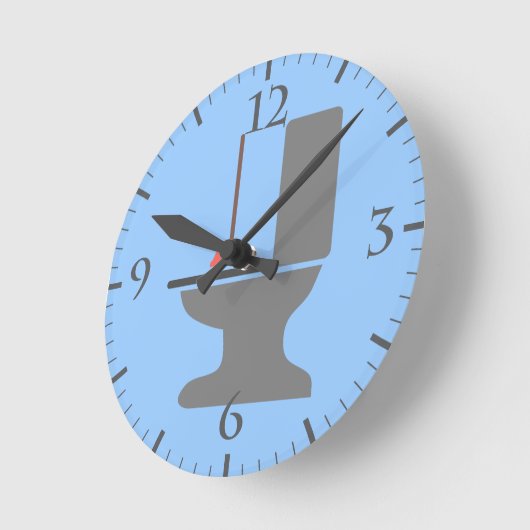 トイレとプランジャ ラウンド壁時計 (傾斜)