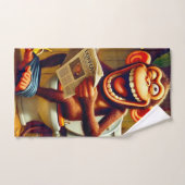 トイレにおもしろいおけるマンガ・モンキー バスタオルセット (ハンドタオル)