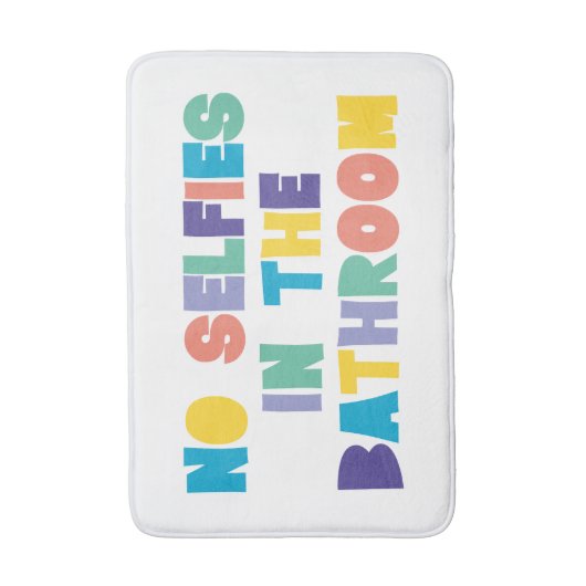 トイレにセルフィーがないおもしろい バスマット (正面縦)