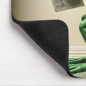 トイレに座っているグリーンカエル マウスパッド (コーナー)