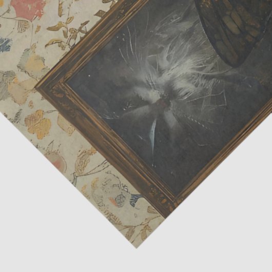 トイレに座っているゴシックの妖精&猫のデコパージュ 薄葉紙 (詳細)