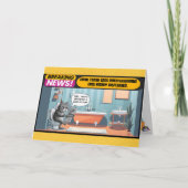 トイレに座って不機嫌になった猫はすぐに元気になる カード (正面)