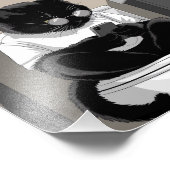 トイレに座る猫 フォトプリント            (角)