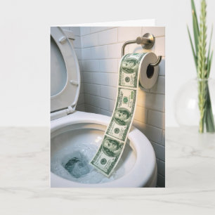 トイレに流れる誕生日お金 カード