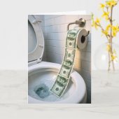 トイレに流れる誕生日お金 カード (黄色い花)