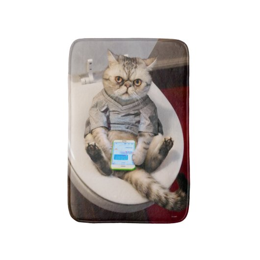 トイレに猫 バスマット (正面縦)