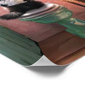 トイレに黒い猫読の紙 ポスター (角)