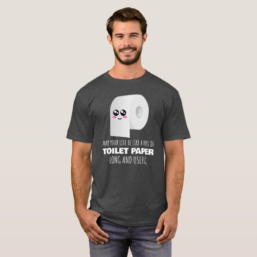 トイレのような生活を送る紙-転がトおもしろいイレのよう Tシャツ (正面フル)