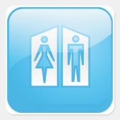 トイレのアイコン スクエアシール (正面)