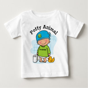 トイレのアニマルボーイのシャツ ベビーTシャツ