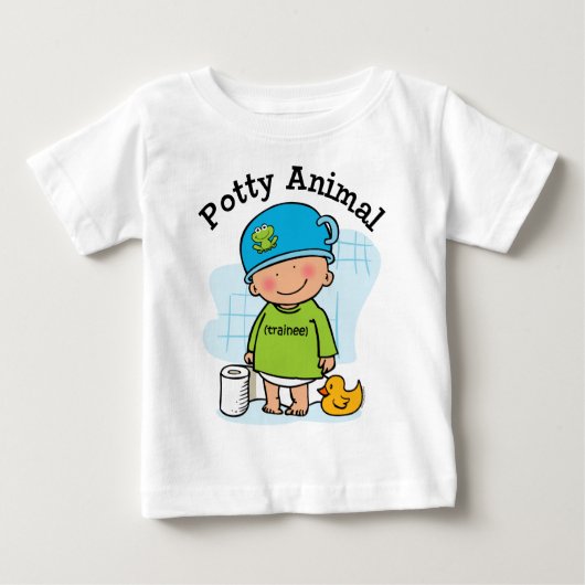 トイレのアニマルボーイのシャツ ベビーTシャツ (正面)