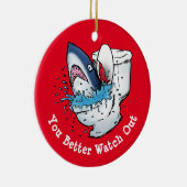 トイレのシャーク・サンタ・レッドを見た方が良い セラミックオーナメント (右)