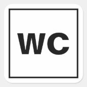 トイレのトイレ用WCサインステッカー スクエアシール (正面)