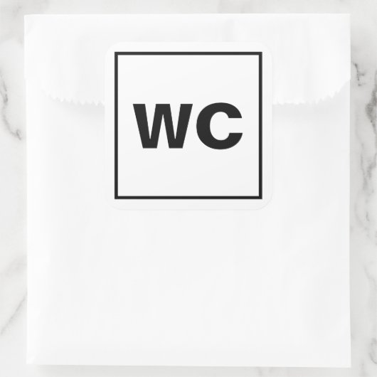 トイレのトイレ用WCサインステッカー スクエアシール (バッグ)