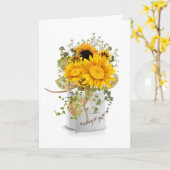 トイレのヒマワリの花束転が カード (黄色い花)