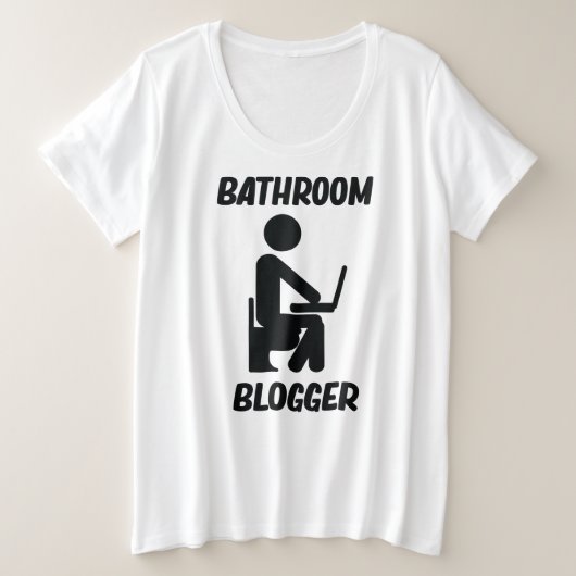 トイレのブロガー プラスサイズTシャツ (デザイン正面)