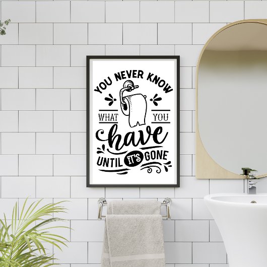 トイレのユーモアのバスルームの兆候おもしろいを知らない ポスター