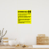 トイレのルールを使用する連絡際に目を見張らない ポスター (キッチン)