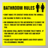 トイレのルールを使用する連絡際に目を見張らない ポスター (正面)