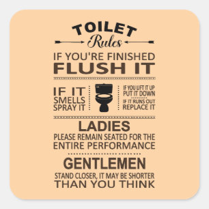 トイレのルール おもしろい バスルーム トイレのユーモア スクエアシール