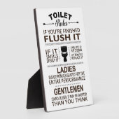 トイレのルール おもしろトイレ バスルーム トイレのユーモア フォトプラーク (側面)