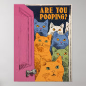 トイレの壁芸術印刷のためのバスルーム猫の印刷面白い ポスター (正面)