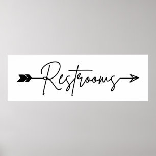 トイレの方向標識の右、パーティー矢印ポスター ポスター