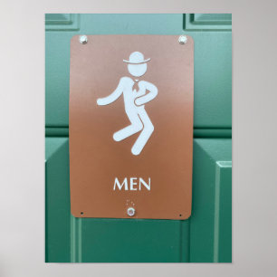 トイレの標識カウボーイ ポスター