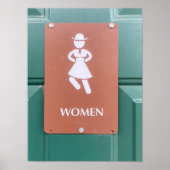 トイレの標識女性のカーボーイ ポスター (正面)