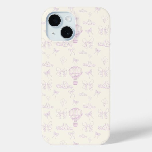 トイレの気球とリボンのシームレスパターン Case-Mate iPhoneケース (裏面)