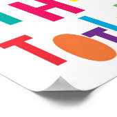 トイレの水を流す子供たちカラフルプリント ポスター (角)