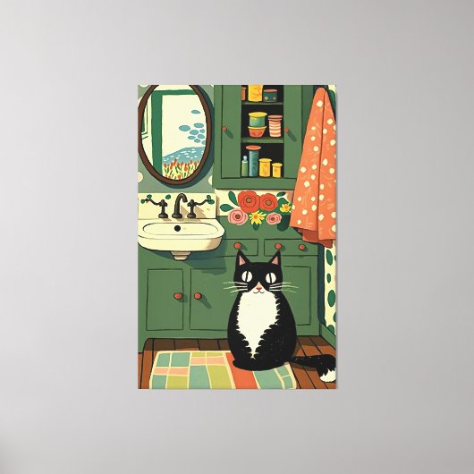 トイレの猫V11 キャンバスプリント (正面)