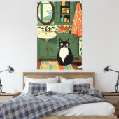 トイレの猫V11 キャンバスプリント (インサイチュ (寝室))