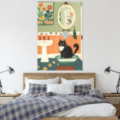 トイレの猫V14 キャンバスプリント (インサイチュ (寝室))