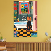 トイレの猫V16 キャンバスプリント (インサイチュ (リビング))